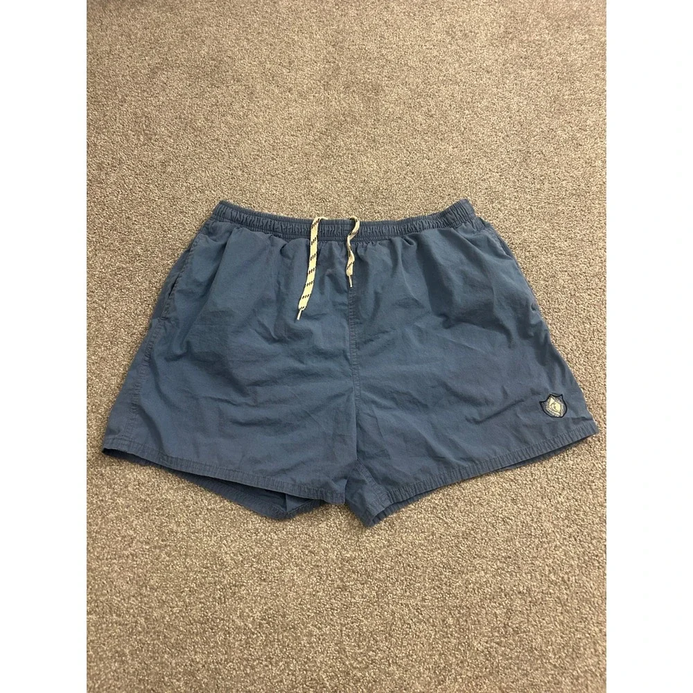 Baja Blue Swim Trunks Mens Large Blue Excellent Vintage Cotton Mesh Lined Shorts